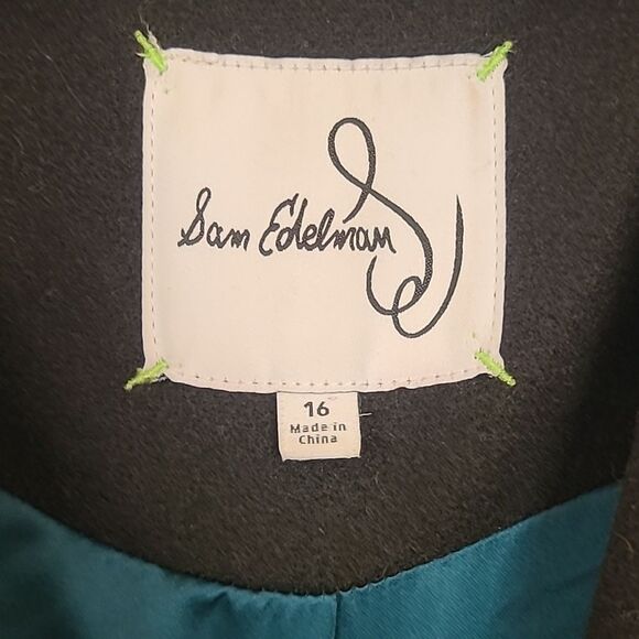 Sam Edelman Double-Breasted Longline Vest Coat Black Size 16 - Picture 13 of 16